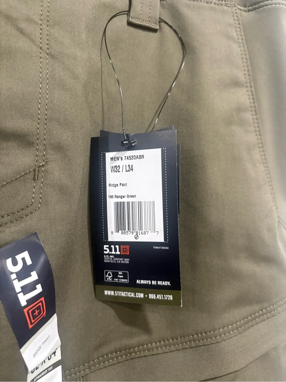 5.11® Men's Straight Fit Ridge Cargo Pant